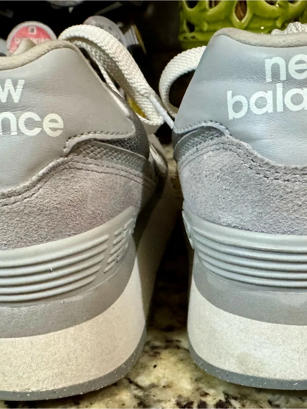👟New Balance Women's platform Light Gray Suede & Mesh Sneakers